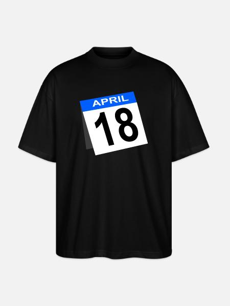 18th Birthday April Calendar - Stanley/Stella Oversized Unisex Organic T-shirt Blaster 2.0 - black