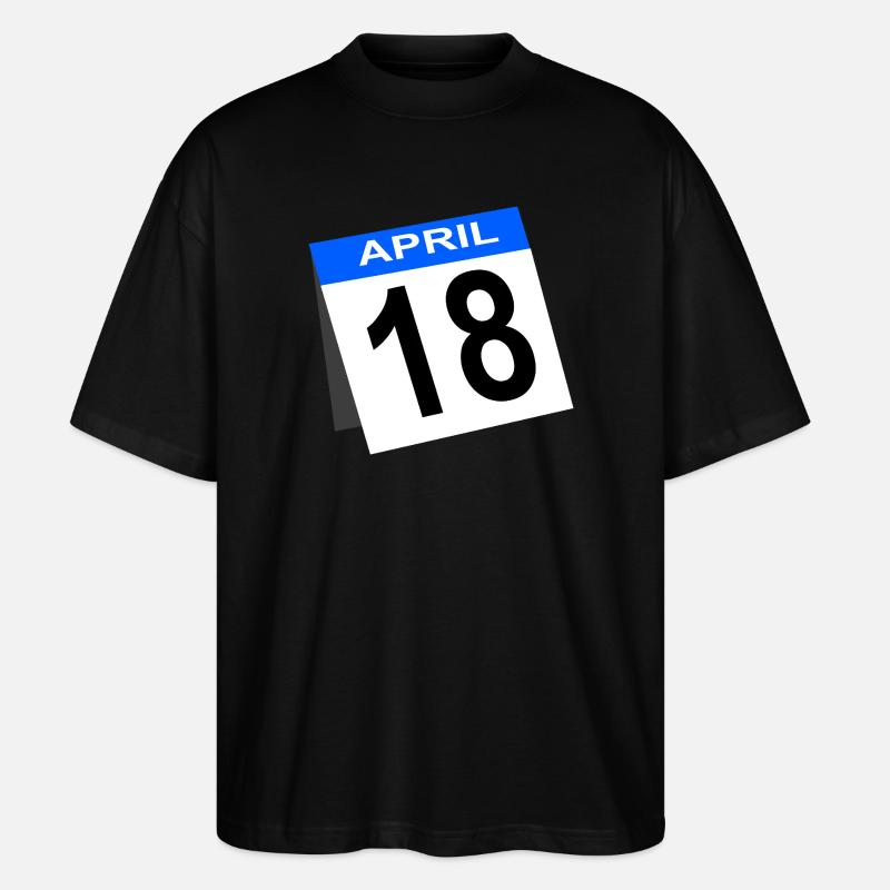 Calendrier du 18e anniversaire d’avril - T-shirt bio Blaster 2.0 coupe oversize Stanley/Stella Unisexe - noir
