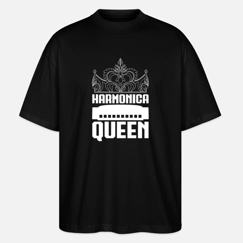 Harmonica Musican Queen Harmonica - Stanley/Stella Oversized Unisex Organic T-shirt Blaster 2.0 - black