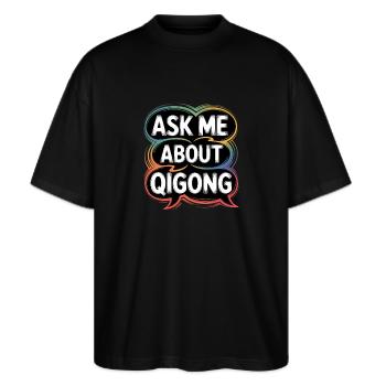 Qigong Tai Chi - T-shirt bio Blaster 2.0 coupe oversize Stanley/Stella Unisexe - noir - Devant - Alina (178cm) & Michal (187cm)