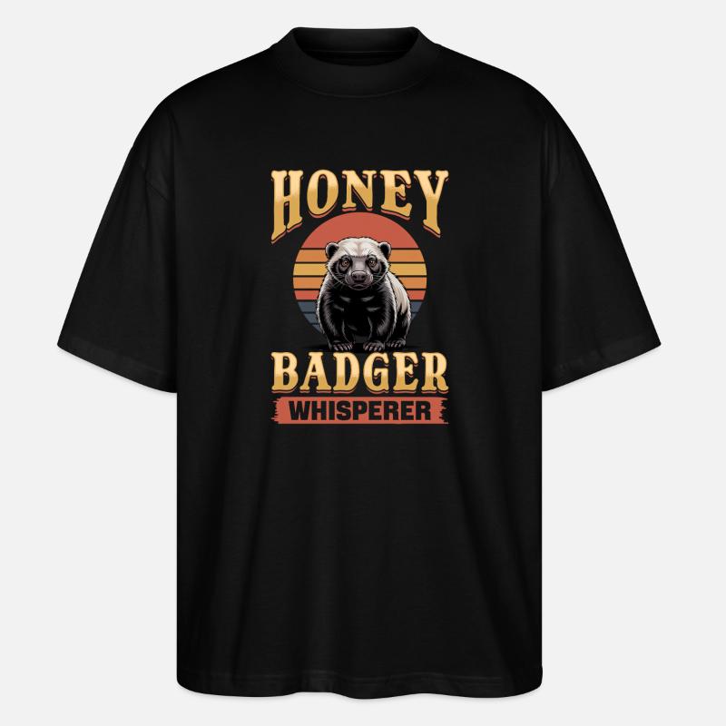 Funny Honey Badger - Stanley/Stella Oversized Unisex Bio T-Shirt Blaster 2.0 - Schwarz