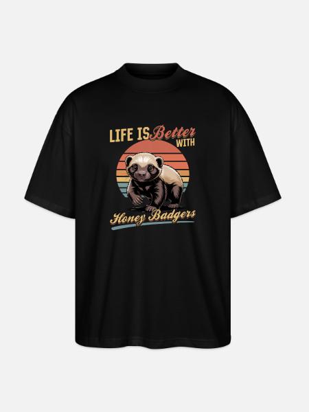 Blaireau drôle - T-shirt bio Blaster 2.0 coupe oversize Stanley/Stella Unisexe - noir