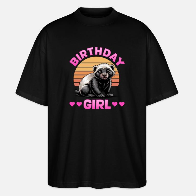 Funny Honey Badger - Stanley/Stella Oversized Unisex Bio T-Shirt Blaster 2.0 - Schwarz