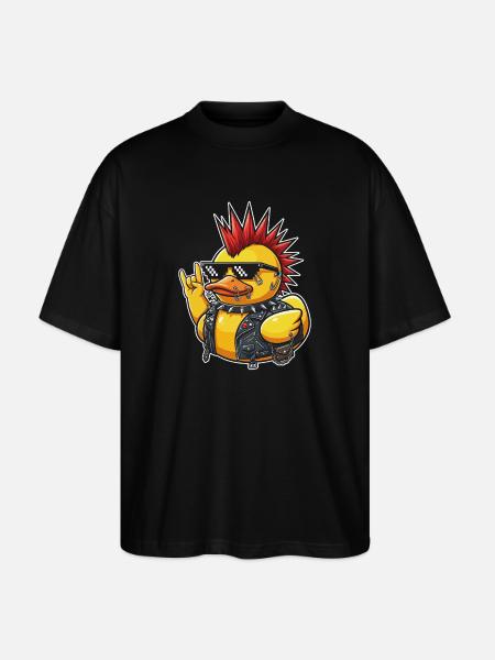 Punkente mit Spike-Sonnenbrille - Stanley/Stella Oversized Unisex Bio T-Shirt Blaster 2.0 - Schwarz