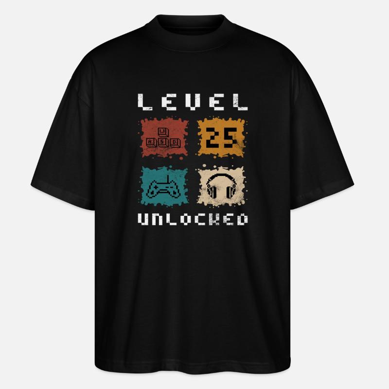 Level 25 freigeschaltet - Stanley/Stella Oversized Unisex Bio T-Shirt Blaster 2.0 - Schwarz