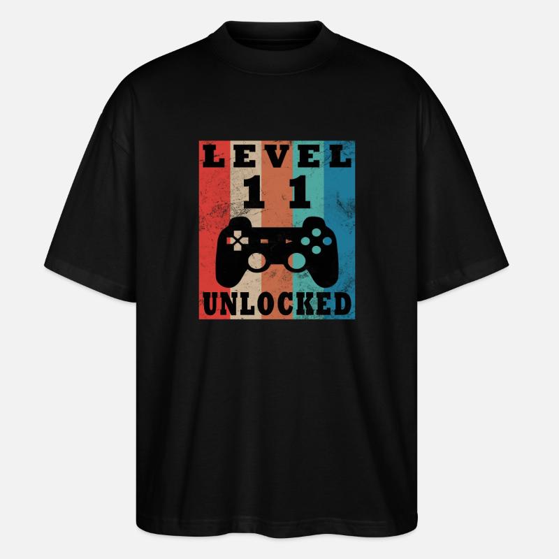 Level 11 Unlocked Controller - Stanley/Stella Oversized Unisex Organic T-shirt Blaster 2.0 - black