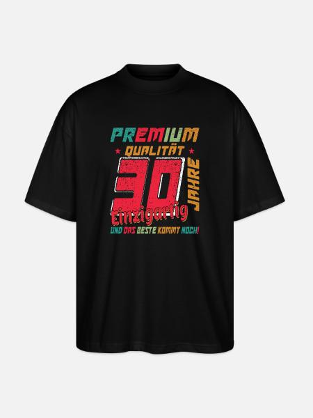 30th Birthday Unique Retro Quality - Stanley/Stella Oversized Unisex Organic T-shirt Blaster 2.0 - black
