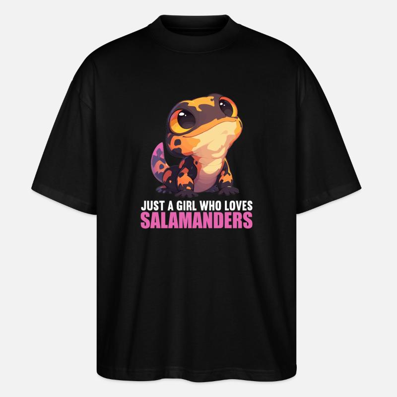 Feuersalamander Salamander - Stanley/Stella Oversized Unisex Bio T-Shirt Blaster 2.0 - Schwarz