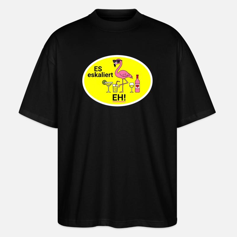 Flamingo Eskaliert Humor - Stanley/Stella Oversized Unisex Bio T-Shirt Blaster 2.0 - Schwarz