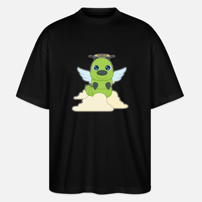 Ailes d’ange chenille - T-shirt bio Blaster 2.0 coupe oversize Stanley/Stella Unisexe - noir