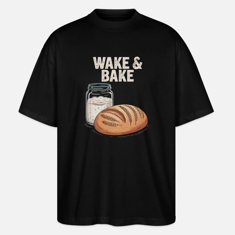 Sauerteig-Aufwachen und Backen - Stanley/Stella Oversized Unisex Bio T-Shirt Blaster 2.0 - Schwarz