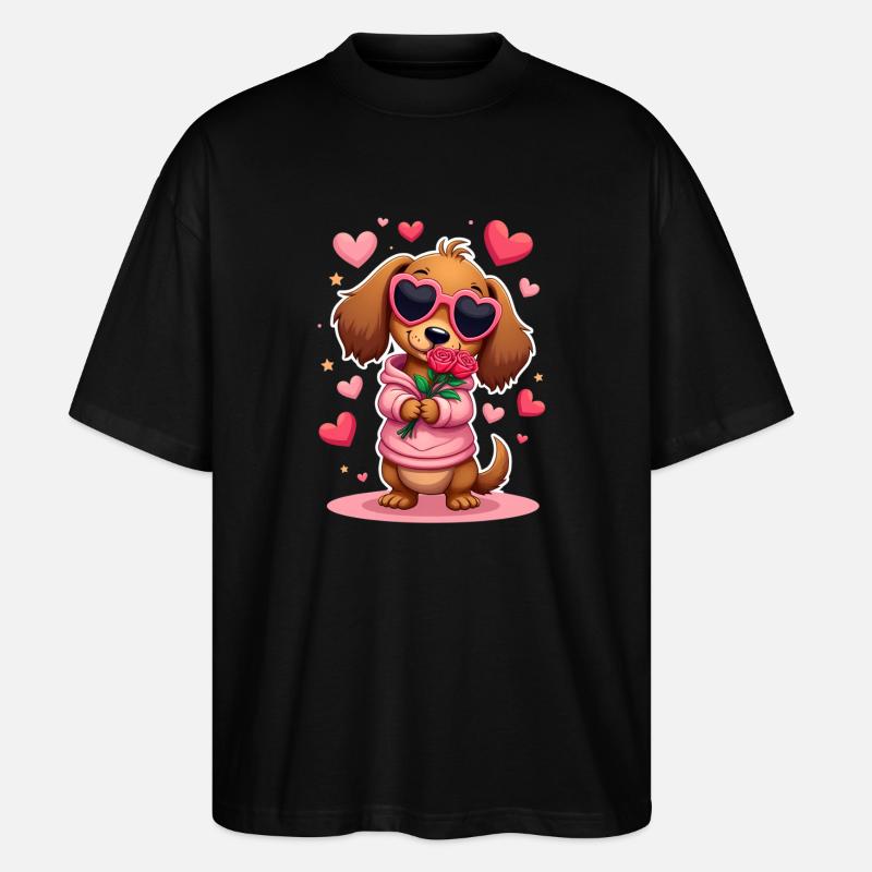 Dackel Dachshund Tekel - Stanley/Stella Oversized Unisex Bio T-Shirt Blaster 2.0 - Schwarz