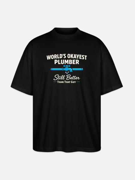 Pipe Whisperer, Plumber, Humor Gift - Stanley/Stella Oversized Unisex Organic T-shirt Blaster 2.0 - black