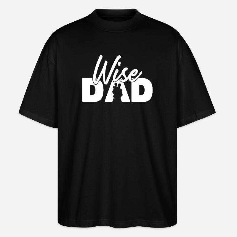 Wise Dad Silhouette Vaterschaft Elternschaft - Stanley/Stella Oversized Unisex Bio T-Shirt Blaster 2.0 - Schwarz