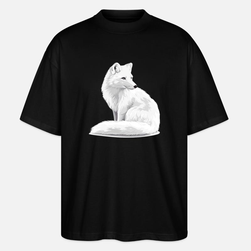 Schneeweißer Fuchs Illustration - Stanley/Stella Oversized Unisex Bio T-Shirt Blaster 2.0 - Schwarz