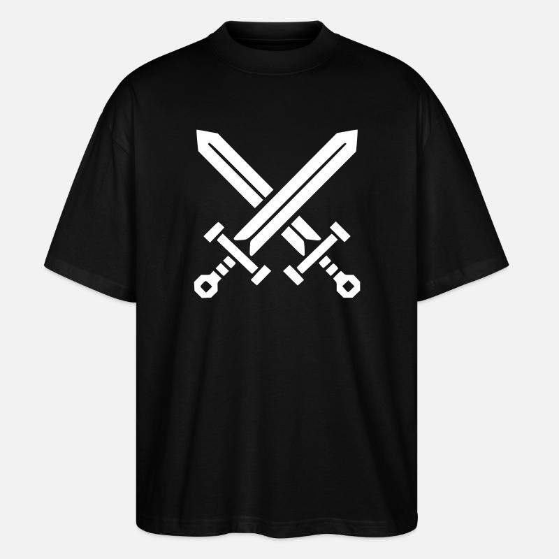 Gekreuzte Schwerter Ritter - Stanley/Stella Oversized Unisex Bio T-Shirt Blaster 2.0 - Schwarz