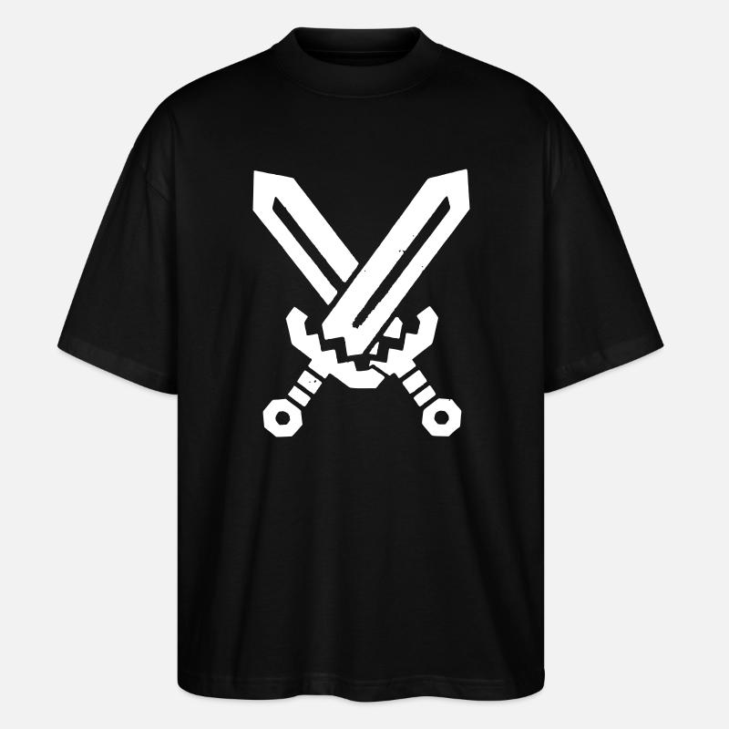 Pixel Schwerter 8-Bit Retro - Stanley/Stella Oversized Unisex Bio T-Shirt Blaster 2.0 - Schwarz