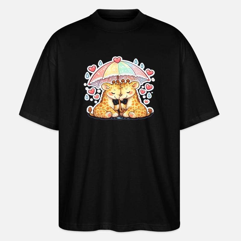 Regenbogenpfote Umarmung giraffe paar - Stanley/Stella Oversized Unisex Bio T-Shirt Blaster 2.0 - Schwarz