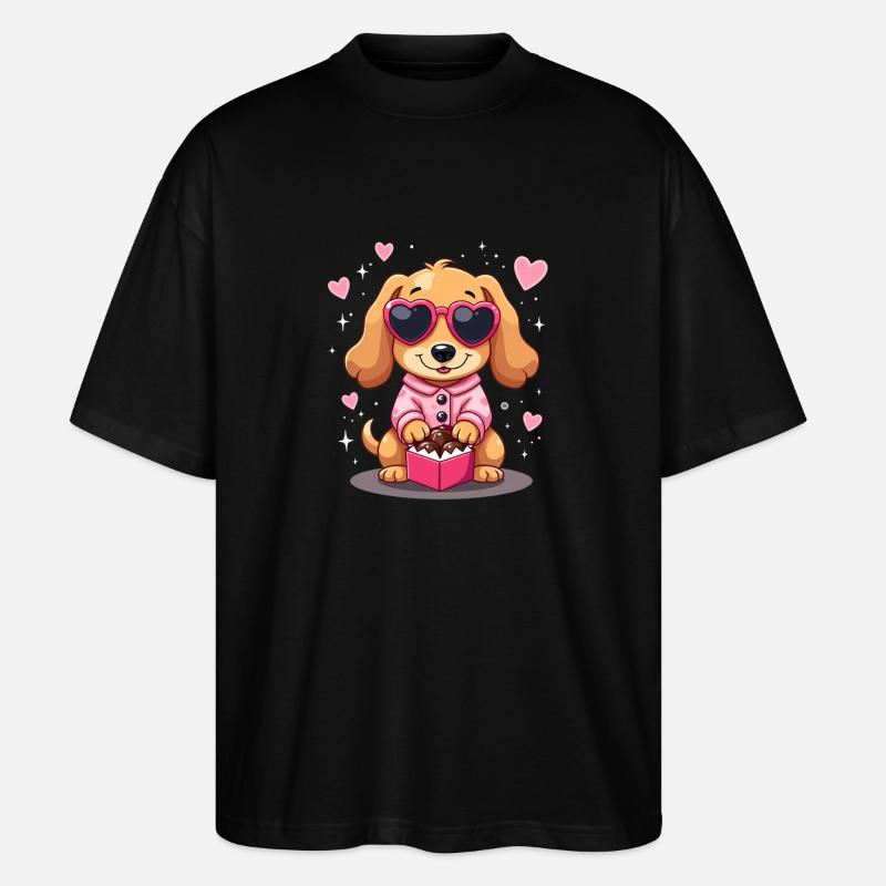 Dackel Dachshund Tekel - Stanley/Stella Oversized Unisex Bio T-Shirt Blaster 2.0 - Schwarz