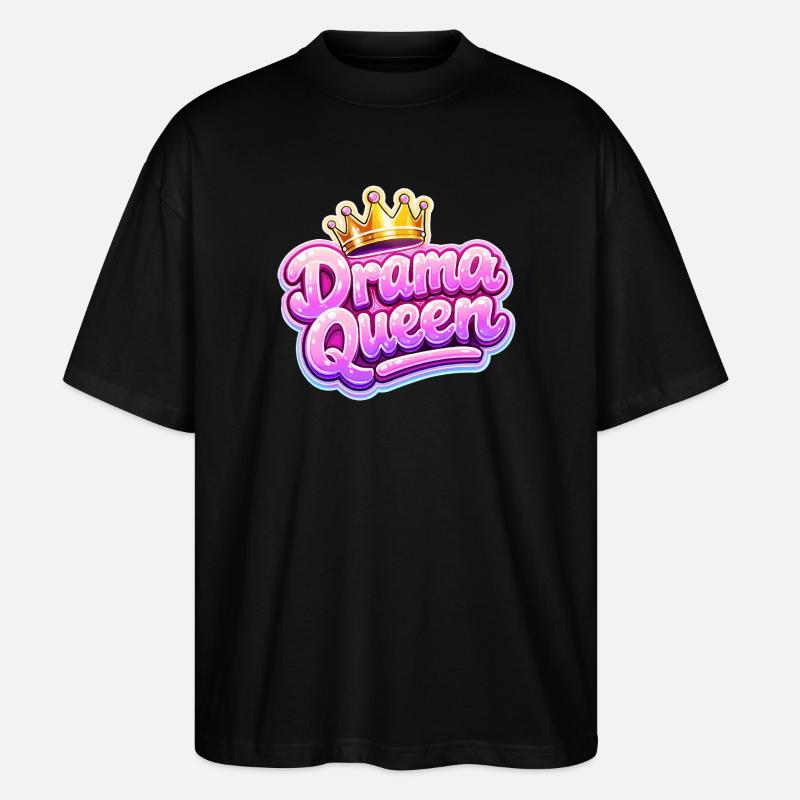 Drama Queen Krone  - Stanley/Stella Oversized Unisex Bio T-Shirt Blaster 2.0 - Schwarz
