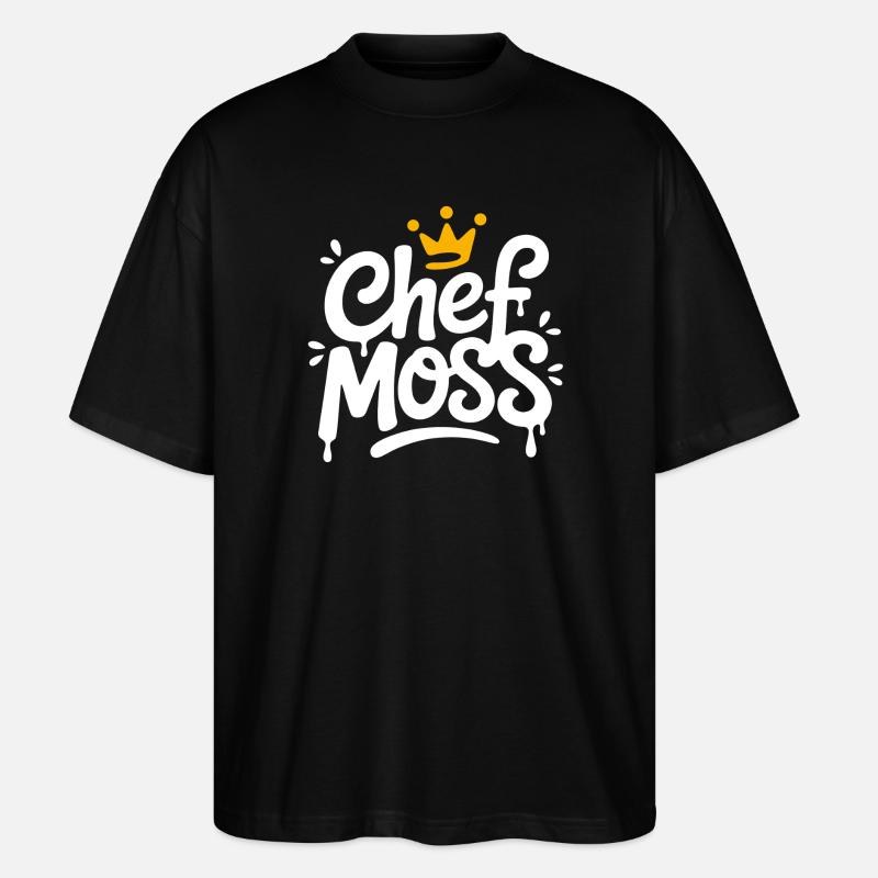 Chef Moss Krone Logo - Stanley/Stella Oversized Unisex Bio T-Shirt Blaster 2.0 - Schwarz