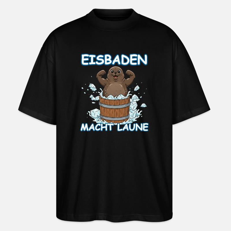 Eisbaden Seehund - Stanley/Stella Oversized Unisex Bio T-Shirt Blaster 2.0 - Schwarz