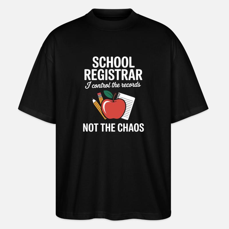 Schulsekretärin Front Office Schule Geschenk - Stanley/Stella Oversized Unisex Bio T-Shirt Blaster 2.0 - Schwarz