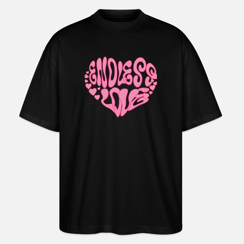 Endless Love – Herz - Stanley/Stella Oversized Unisex Bio T-Shirt Blaster 2.0 - Schwarz
