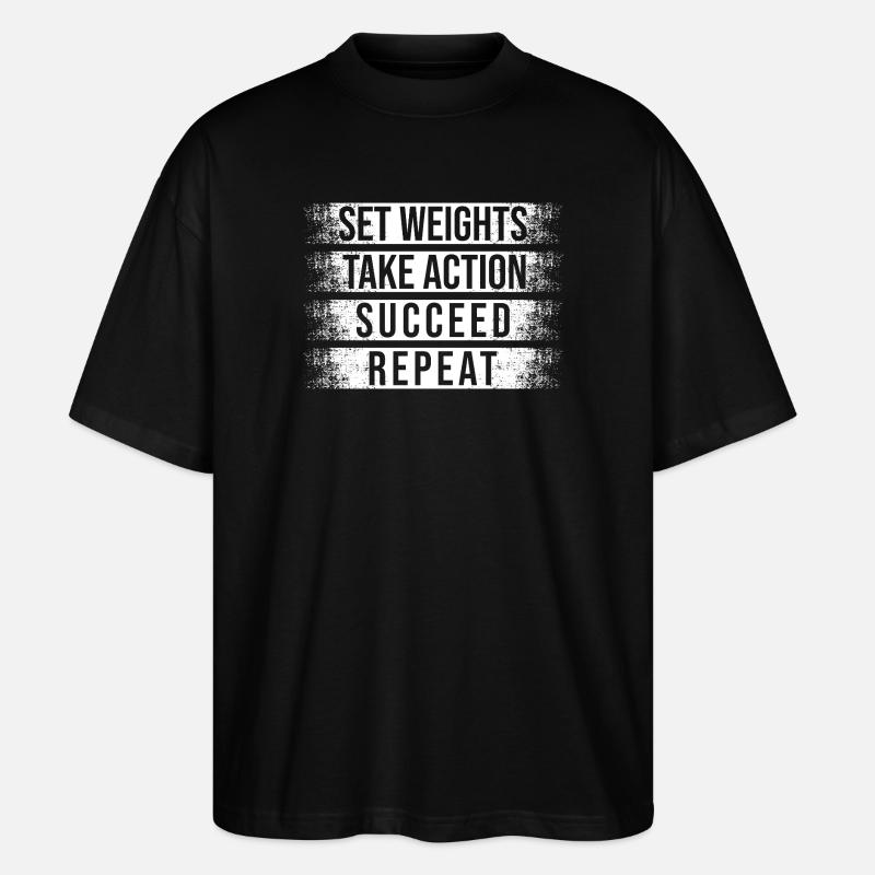 Powerlifting bodybuilder sæt vægte Tag handling - Stanley/Stella Oversize Unisex Øko T-shirt Blaster 2.0 - sort
