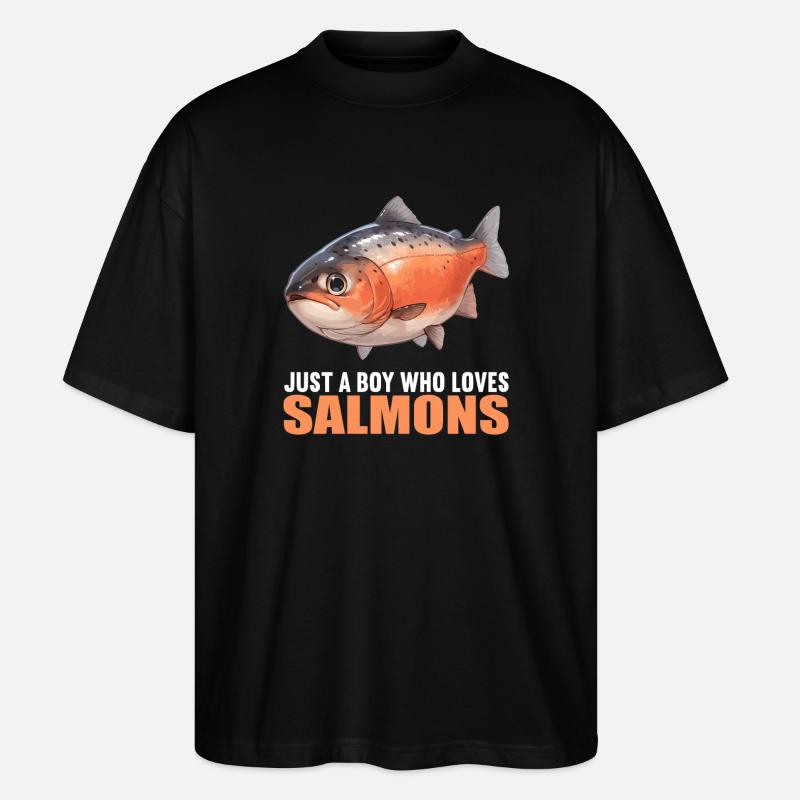 Lachse Lachs - Stanley/Stella Oversized Unisex Bio T-Shirt Blaster 2.0 - Schwarz