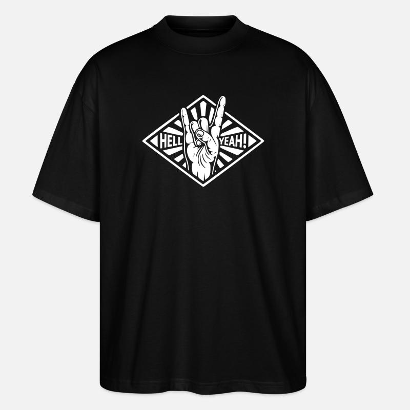 Hell Yeah Hand Gesture - Stanley/Stella Oversized Unisex Organic T-shirt Blaster 2.0 - black