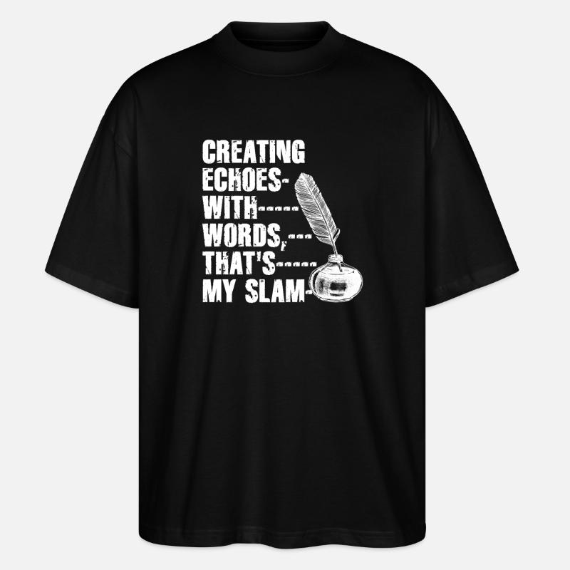 Slam d’Encrier : Échos de mots - T-shirt bio Blaster 2.0 coupe oversize Stanley/Stella Unisexe - noir