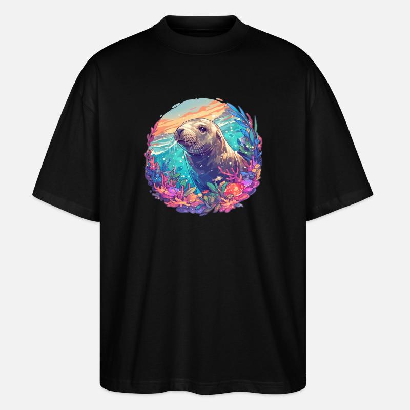 Lions de mer Lion de mer - T-shirt bio Blaster 2.0 coupe oversize Stanley/Stella Unisexe - noir