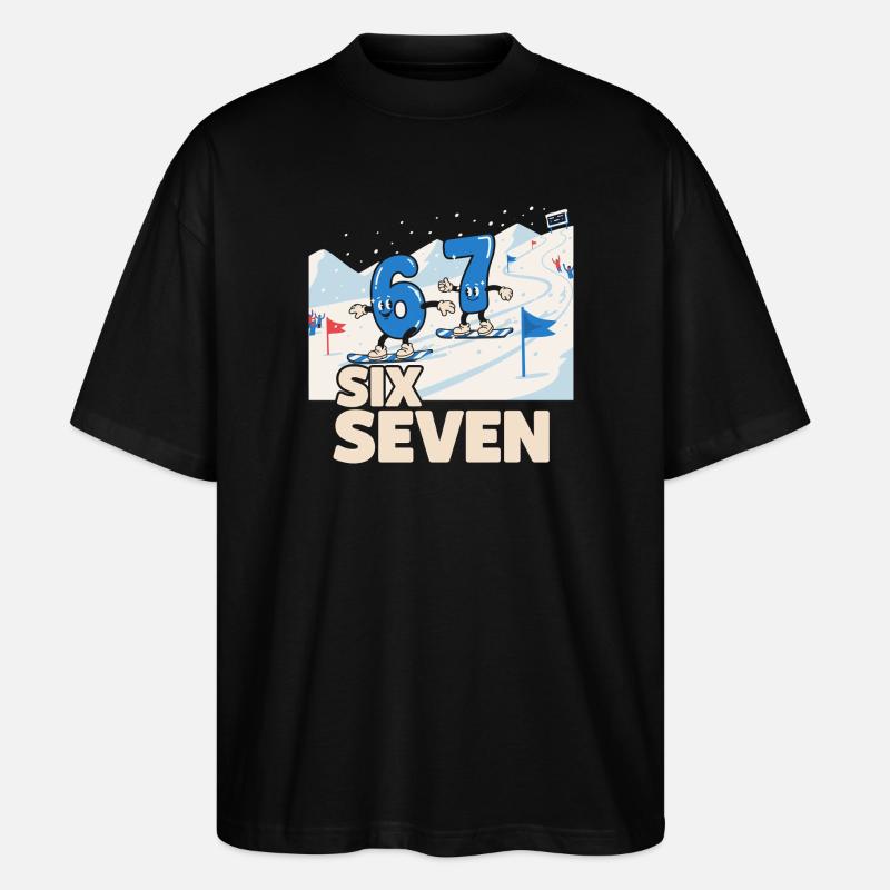 67 Snowboarding Six Seven Meme - Stanley/Stella Oversized Unisex Bio T-Shirt Blaster 2.0 - Schwarz