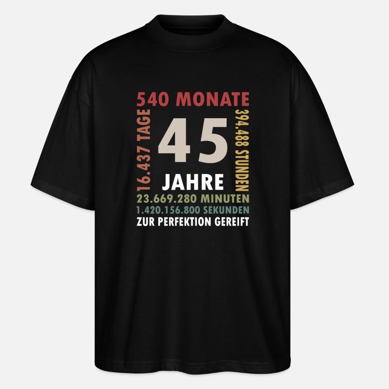 45Jahre Zeitreise Jubiläum - Stanley/Stella Oversized Unisex Bio T-Shirt Blaster 2.0 - Schwarz