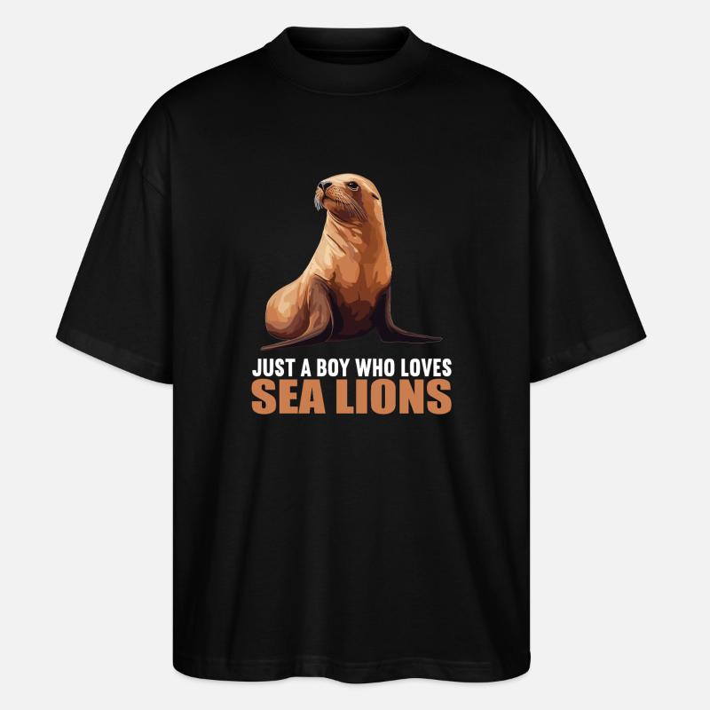 Seelöwen Seelöwe - Stanley/Stella Oversized Unisex Bio T-Shirt Blaster 2.0 - Schwarz