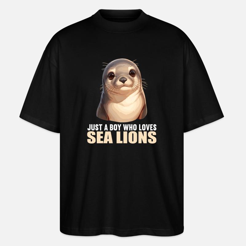 Seelöwen Seelöwe - Stanley/Stella Oversized Unisex Bio T-Shirt Blaster 2.0 - Schwarz