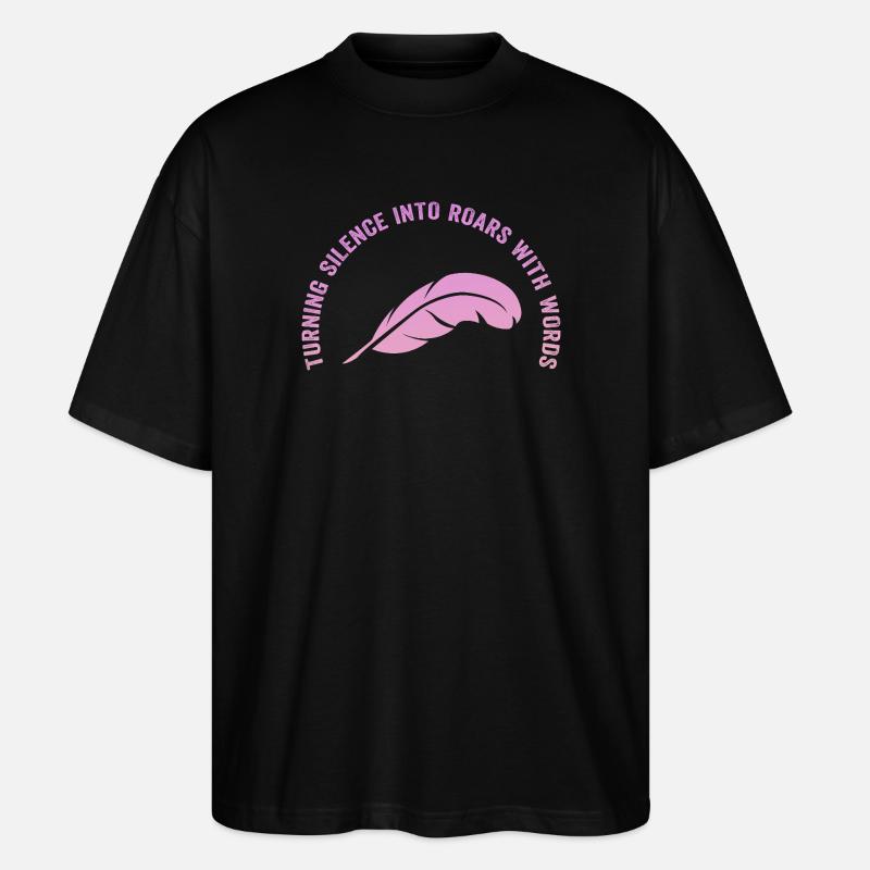 Wortfeder: Stille wird Weg - Stanley/Stella Oversized Unisex Bio T-Shirt Blaster 2.0 - Schwarz