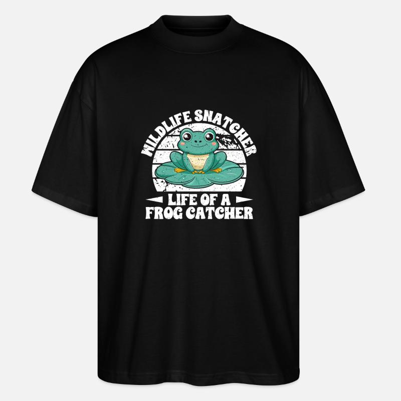 Frog Catcher Mildlife Snatcher Frog - Stanley/Stella Oversized Unisex Bio T-Shirt Blaster 2.0 - Schwarz