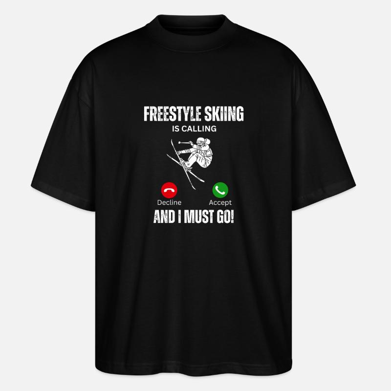 Freestyle-Ski-Berufung - Stanley/Stella Oversized Unisex Bio T-Shirt Blaster 2.0 - Schwarz