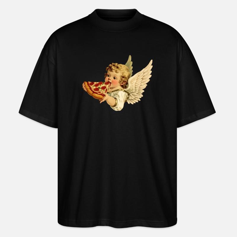 Pizza Cherub – Engelchen mit Pepperoni - Stanley/Stella Oversized Unisex Bio T-Shirt Blaster 2.0 - Schwarz