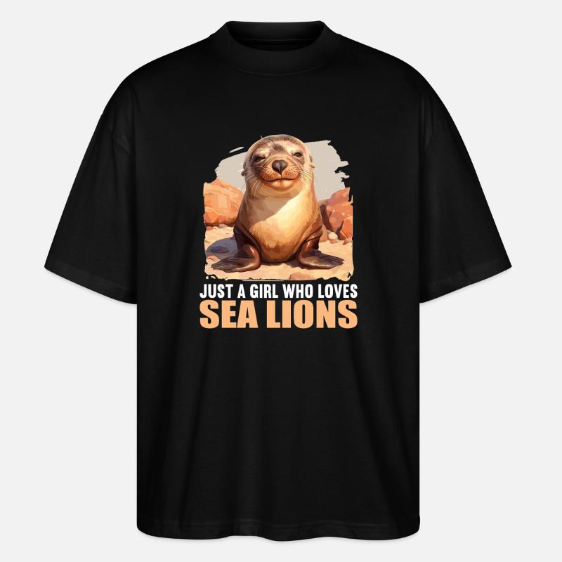 Seelöwen Seelöwe - Stanley/Stella Oversized Unisex Bio T-Shirt Blaster 2.0 - Schwarz
