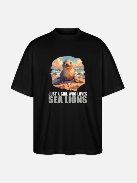 Seelöwen Seelöwe - Stanley/Stella Oversized Unisex Bio T-Shirt Blaster 2.0 - Schwarz