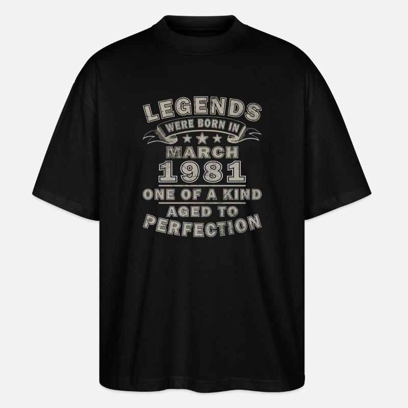 Mars 1981 Né mars 1981 - T-shirt bio Blaster 2.0 coupe oversize Stanley/Stella Unisexe - noir