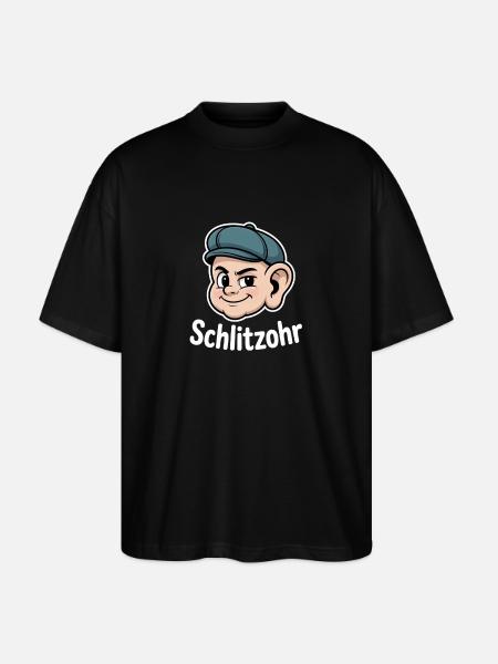 Sly Naughty Cartoon Head with Hat - Stanley/Stella Oversized Unisex Organic T-shirt Blaster 2.0 - black