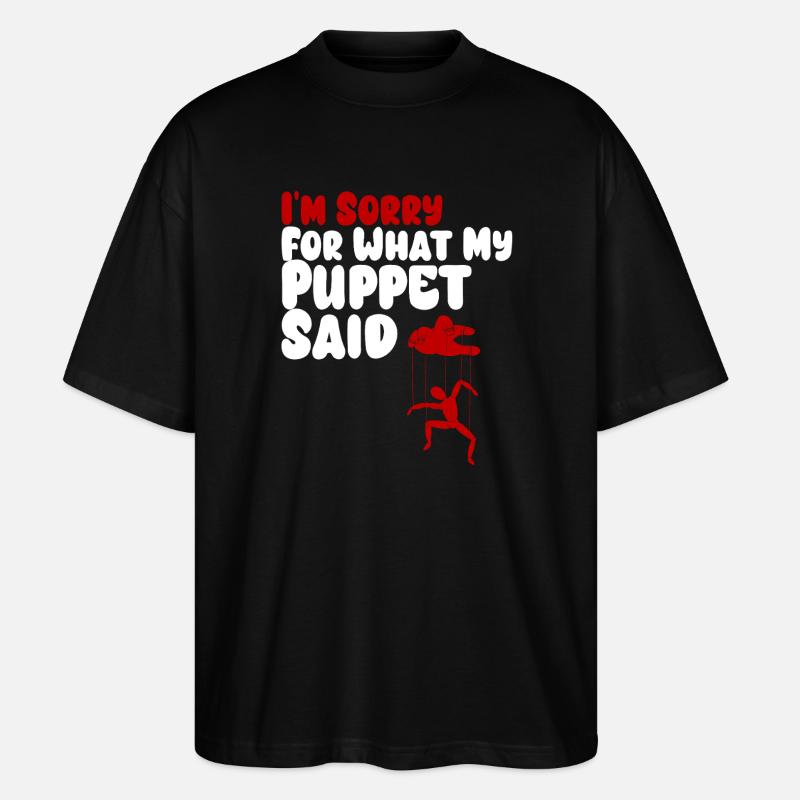 Puppet Confession on Strings - Stanley/Stella Oversized Unisex Organic T-shirt Blaster 2.0 - black