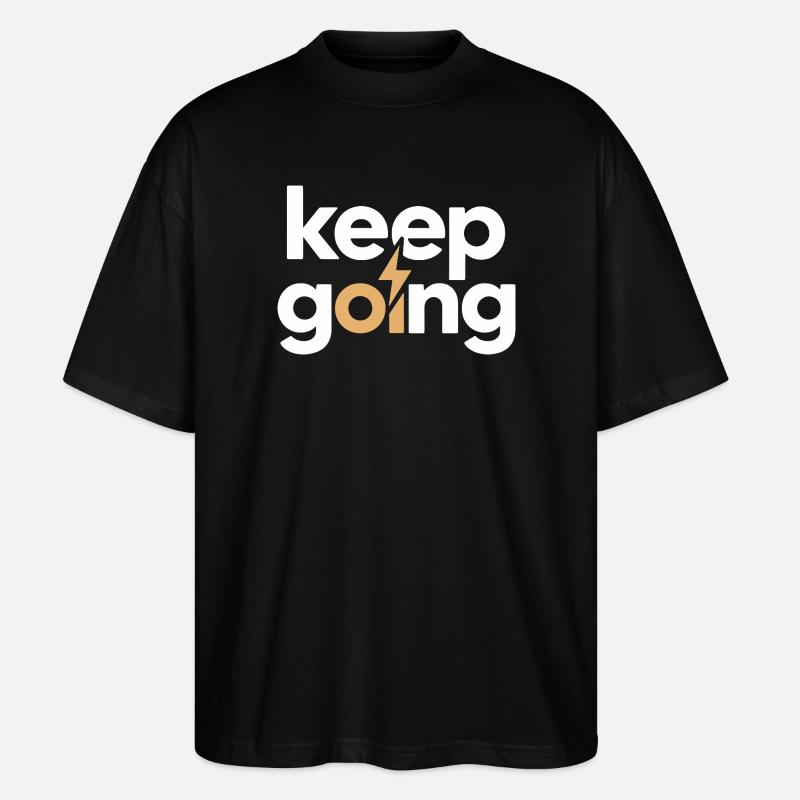 Keep Going - Motivation & Energie Blitz - Stanley/Stella Oversized Unisex Bio T-Shirt Blaster 2.0 - Schwarz