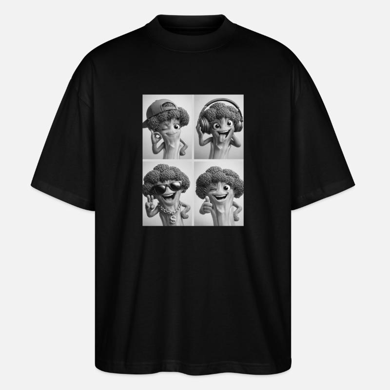 Broccoli - Stanley/Stella Oversized Unisex Bio T-Shirt Blaster 2.0 - Schwarz