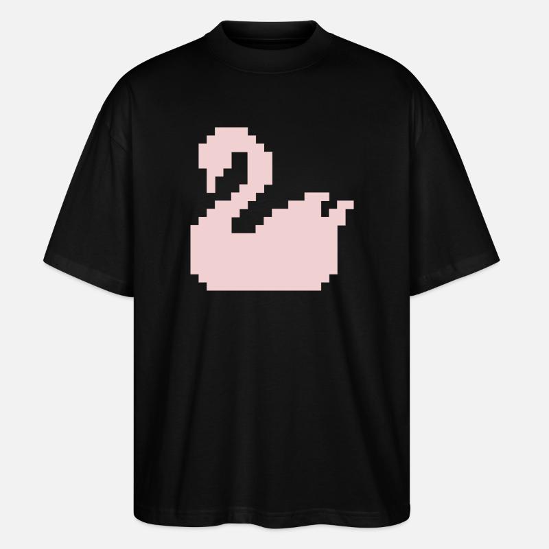 Pixel Swan Pink Silhouette - Stanley/Stella Oversized Unisex Bio T-Shirt Blaster 2.0 - Schwarz