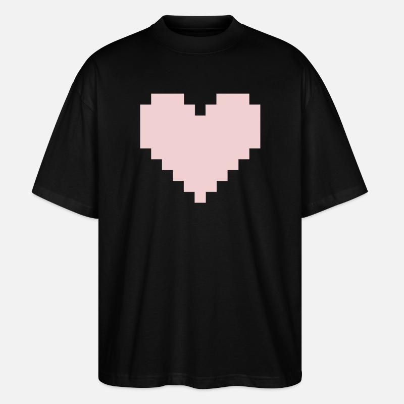 Pixel Pink Herz - Stanley/Stella Oversized Unisex Bio T-Shirt Blaster 2.0 - Schwarz